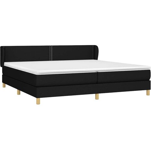  Krevet s oprugama i madracem crni 200x200 cm od tkanine Slike