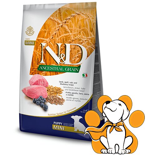 N&d ancestral Grain Puppy Mini Lamb & Blueberry 7kg, Granule za Štence Mini Rasa Cene