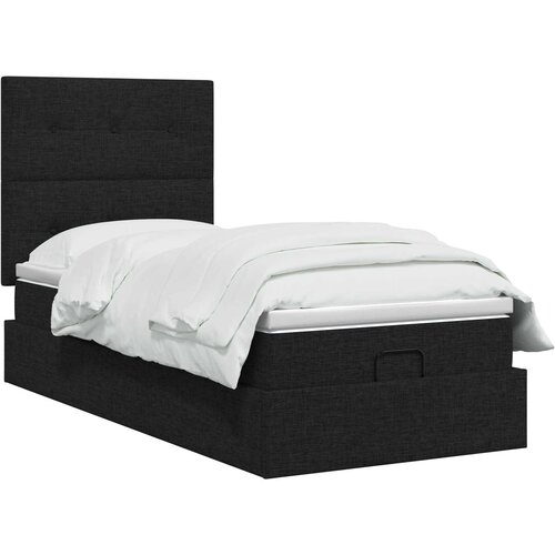  Podesivi krevet s madracem Crna 90 x 190 cm Tkanina Slike
