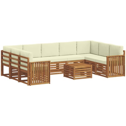  Set vanjskih sofa 10 kom. Prirodna i krem Slike