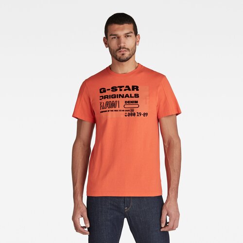 G-star T-shirt - Flock badge graphic r t s\s orange Cijene