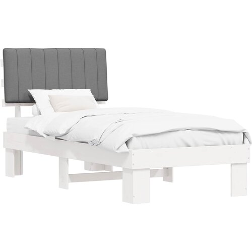  Krevetni okvir s tapiciranim uzglavljem Svijetlo siva Svjetlosiva 211 x 93 x 93 cm Slike
