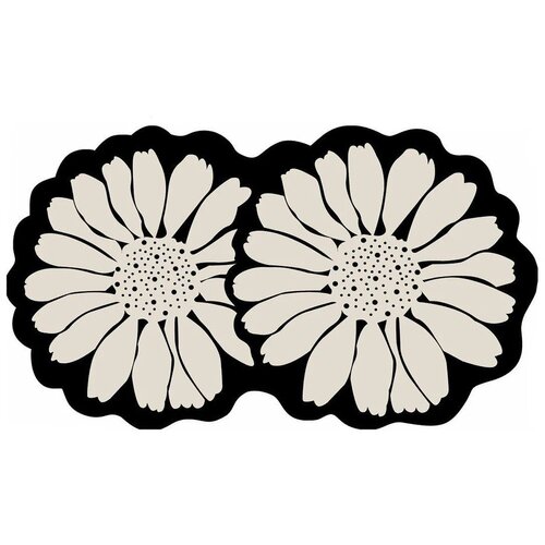 Foutastic črna/kremno bela kopalni&scaron;ka preproga 70x120 cm flor extrana &ndash; Cene