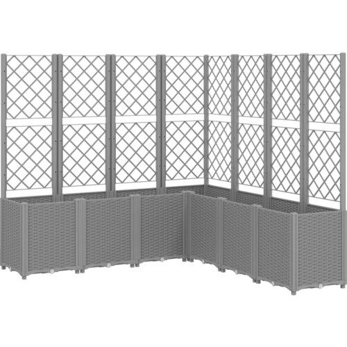  Vrtna sadilica s re&amp;scaron;etkom svjetlosiva 160 x 160 x 140 cm PP Slike