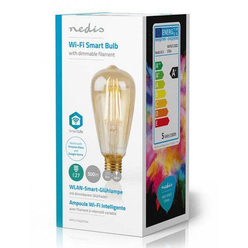 Nedis Wi-Fi Smart LED Filament Bulb E27 ST64 5W 500 lm Cene