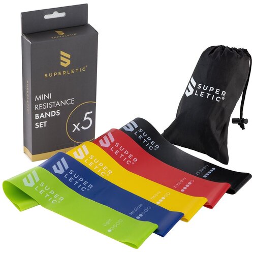 Capital Sports Uros Mini, ekspanderji, komplet 5 kosov, fitnes elastike, zanka, 100 % lateks Slike