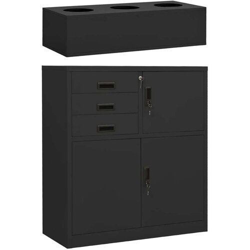 vidaXL Omara s cvetličnim koritom antracitna 90x40x125 cm jeklo Cene