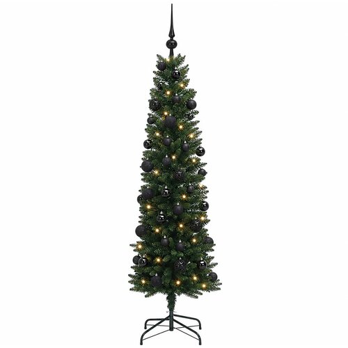  Umjetno usko božićno drvce s kuglicom 120 cm 150 LED lampica Slike