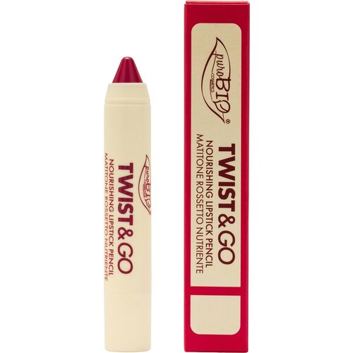 PuroBIO cosmetics Twist&amp;amp;Go hranjivi ruž za usne u olovci nijansa Raspberry Red 2.9 g Slike