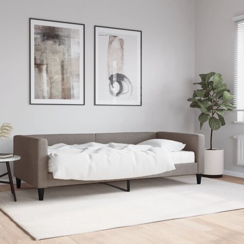 VidaXL Dnevni krevet s madracem smeđesivi 90 x 200 cm od tkanine Slike