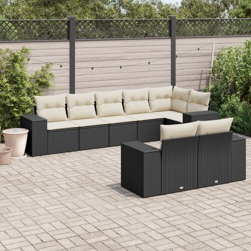 vidaXL 8-dijelni set vrtnih sofa od poliratana s jastucima crni Cijene