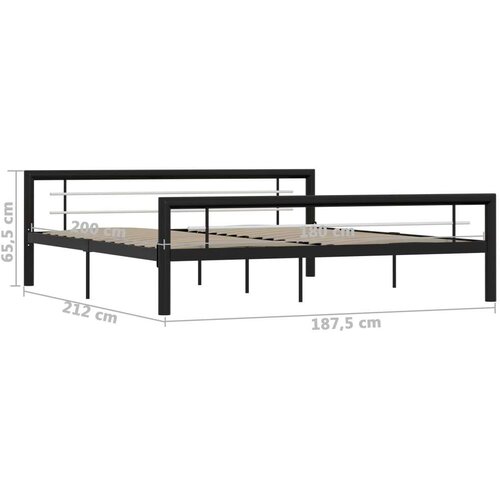 za krevet crno-bijeli metalni 180 x 200 cm Slike