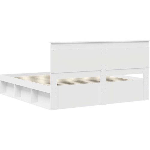  Okvir za krevet Bijelo 200 x 200 cm Čvrsto borovo drvo Slike