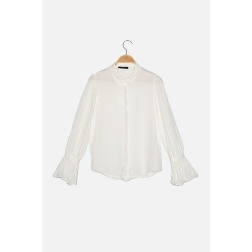 Trendyol Ecru Petite Sleeve Detailed Shirt Slike