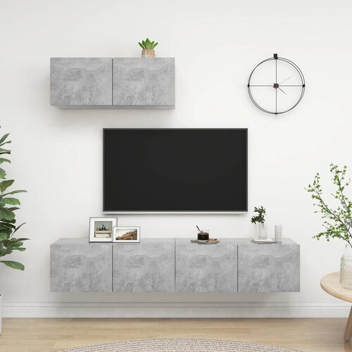 VidaXL TV ormarići 3 kom siva boja betona od iverice Slike