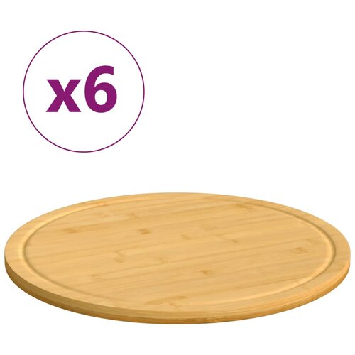 vidaXL Deske za rezanje 6 kosov Ø40x1,5 cm bambus Cene