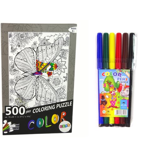  Puzzles to colour 500 Elements Butterfly Slike