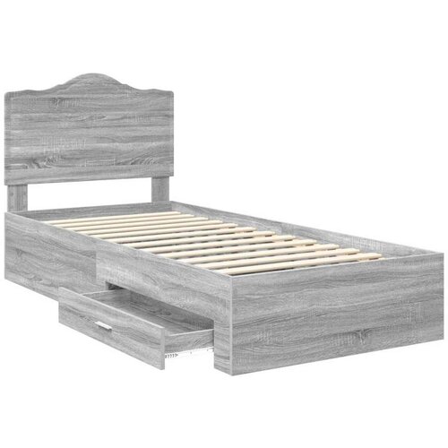  Okvir za krevet Siva Sonoma 90 x 200 cm Konstruirano drvo Slike