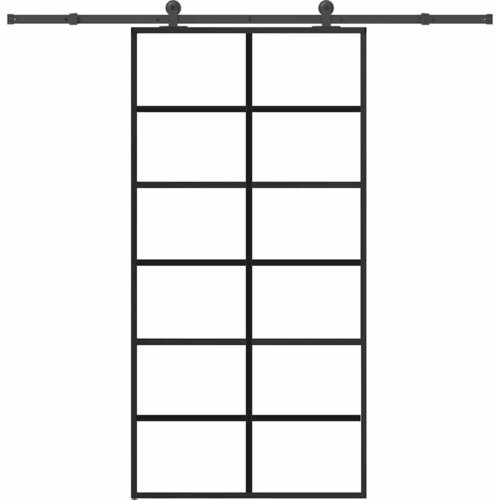 vidaXL Klizna vrata s okovom 102x205 cm ESG staklo i aluminij Cijene