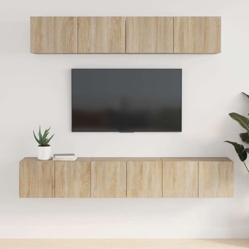  5-dijelni set TV ormarića boja hrasta sonome konstruirano drvo Slike