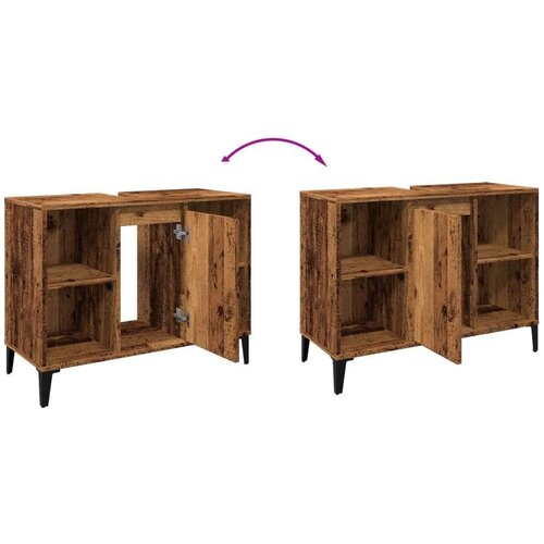 vidaXL Ormarić za umivaonik boja drva 80x33x60 cm konstruirano drvo Cijene