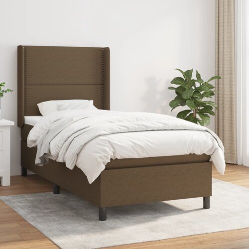  The Living Store Box spring postelja z vzmetnico temno rjava 80x200 cm blago - Box Spring Postelja, (21439830) Cene