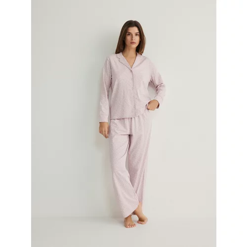 Reserved - Komplet dvodijelne pidžame s uzorkom - ružičasta