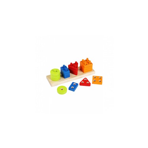 Cubika drvena igračka geometrijski oblici (17 elemenata) cu 13807 Slike