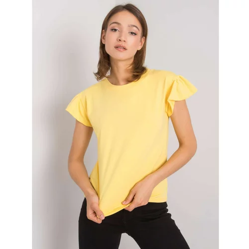 Fashion Hunters RUE PARIS Yellow cotton blouse