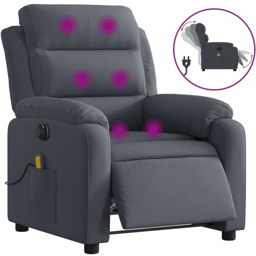 Maison Chic Električni masažni naslanjač - Relax naslanjač temno siv žamet, (22062345) Cene