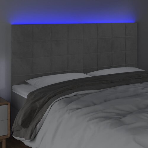  LED uzglavlje svjetlosivo 200x5x118/128 cm bar&amp;scaron;unasto Slike