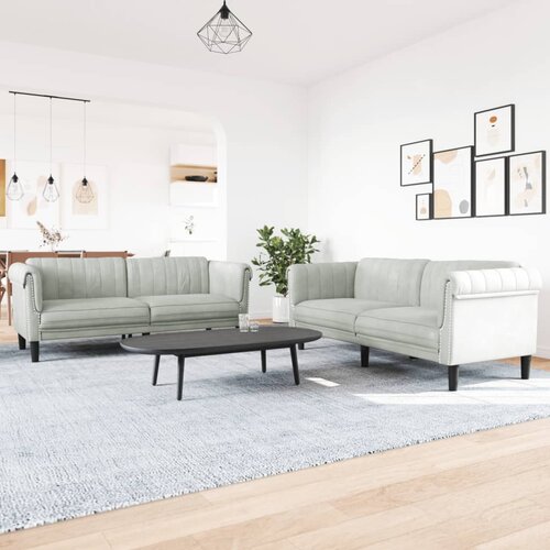 vidaXL 2-dijelni set sofa svjetlosivi baršunasti Cijene