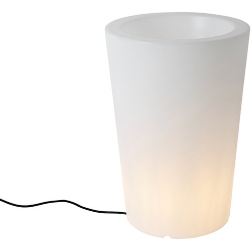 QAZQA Zunanja talna svetilka bela 60 cm cvetlični lonec IP44 - Verano Slike