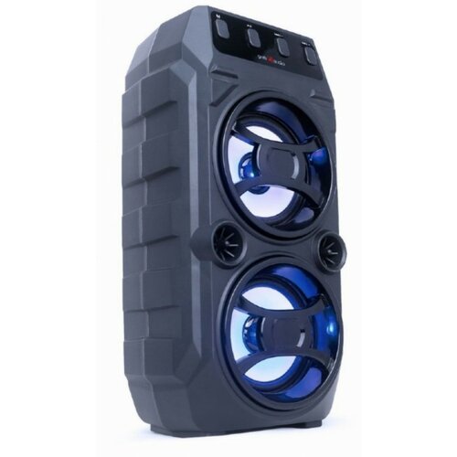 Gembird SPK-BT-13 Portable Bluetooth karaoke speaker 2x5W, FM, USB, SD, MIC 6,35mm, LED,black Slike