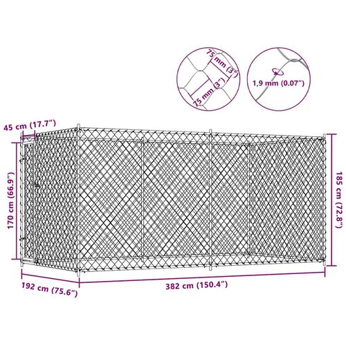  kavez za pse 382 x 192 x 185 cm Slike