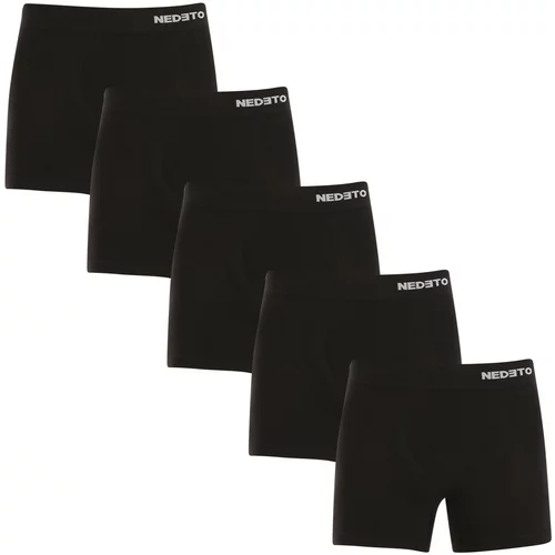 Nedeto 5PACK Men's Boxer Shorts Seamless Bamboo Black