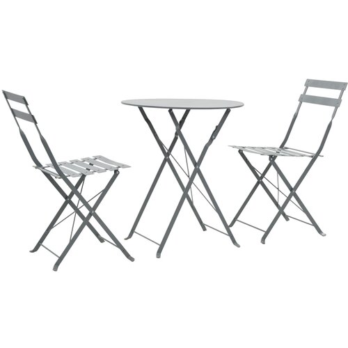  3-dijelni bistro set čelični sivi Cene