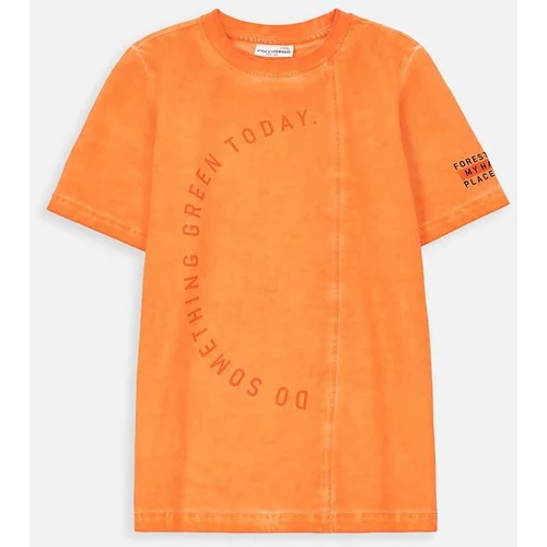 Coccodrillo Dječja pamučna majica kratkih rukava boja: narančasta, s tiskom