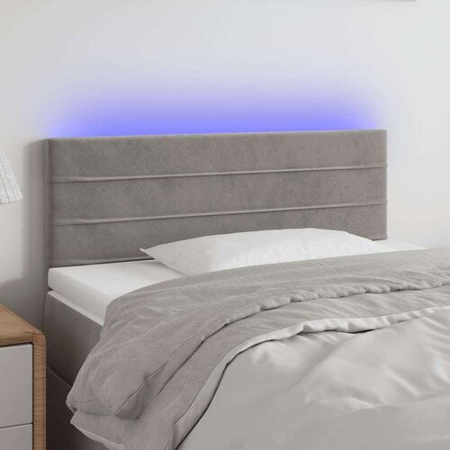  LED posteljno vzglavje svetlo sivo 100x5x78/88 cm žamet, (20739042) Slike