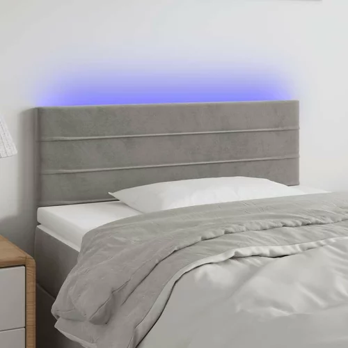  LED posteljno vzglavje svetlo sivo 100x5x78/88 cm žamet, (20739042)