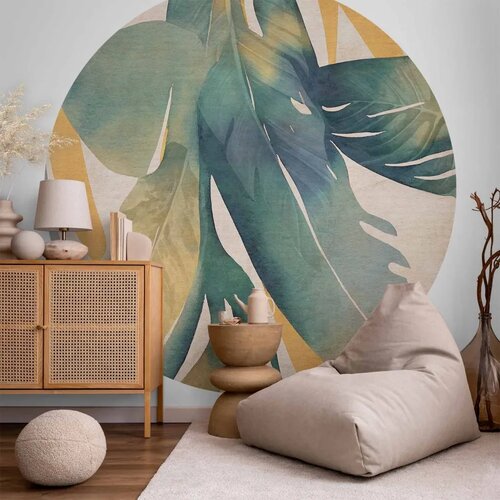  Okrugla fototapeta - Watercolour tropics 230x230 Cene