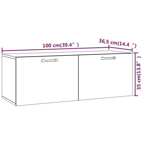  Stenska omarica dimljeni hrast 100x36,5x35 cm konstruiran les, (20716302) Slike