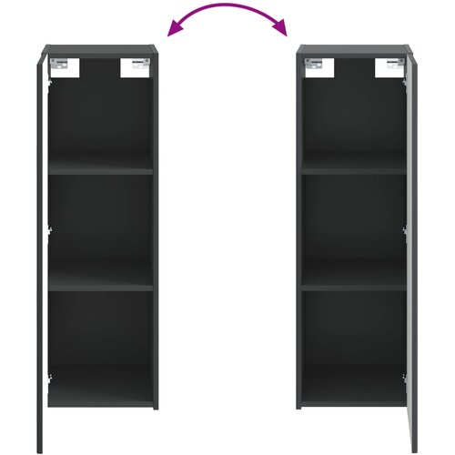  Set namje&amp;scaron;taja za kupaonicu 2 kom. Crna 33 x 34,5 x 100 cm Slike