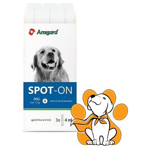 Amigard spot On Medium Dog 3x4ml, Namenjen Psima Između 15 i 30 kg Težine Slike