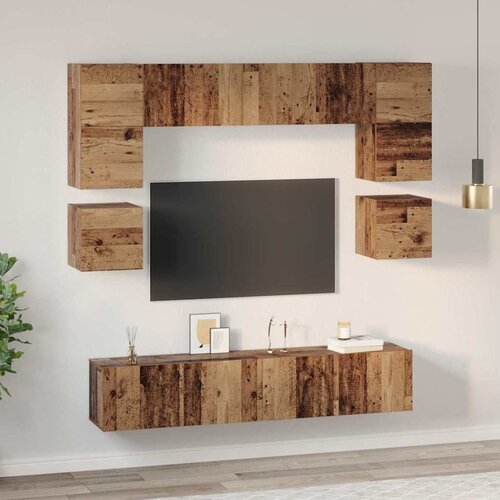  Set TV komoda 8 kom. Staro drvo Konstruirano drvo Slike