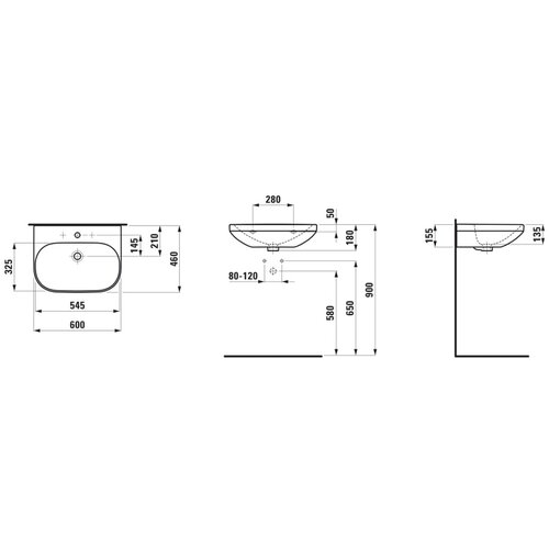Laufen lua lavabo 60x46 8.1108.3.000.104.1 Slike