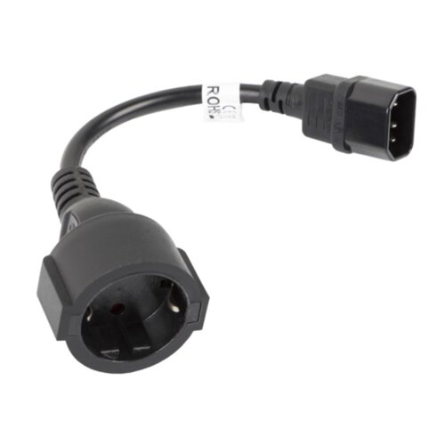 Lanberg cable iec adapter 320 C14/Schuko CEE7 ženska 20 cm, (21062899) Cene