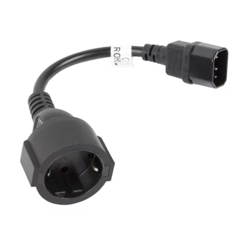 Lanberg Cable IEC adapter 320 C14/Schuko CEE7 ženska 20 cm, (21062899)