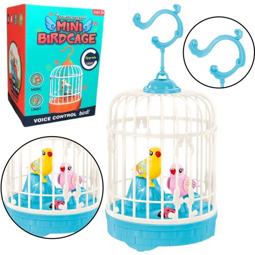 Battery Operated Bird Cage Lights Sounds Blue Slike