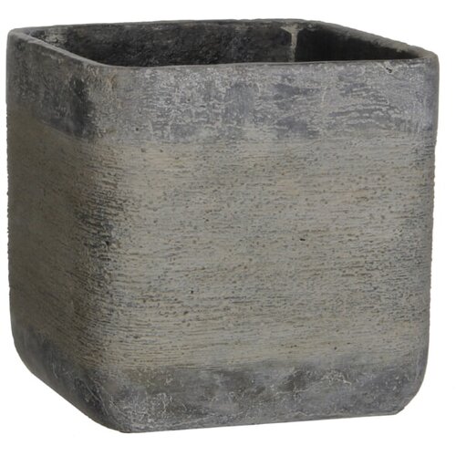X okrasni cvetlični lonec kane (25 x 25 x 24 cm, imitacija cementa, siva) Slike